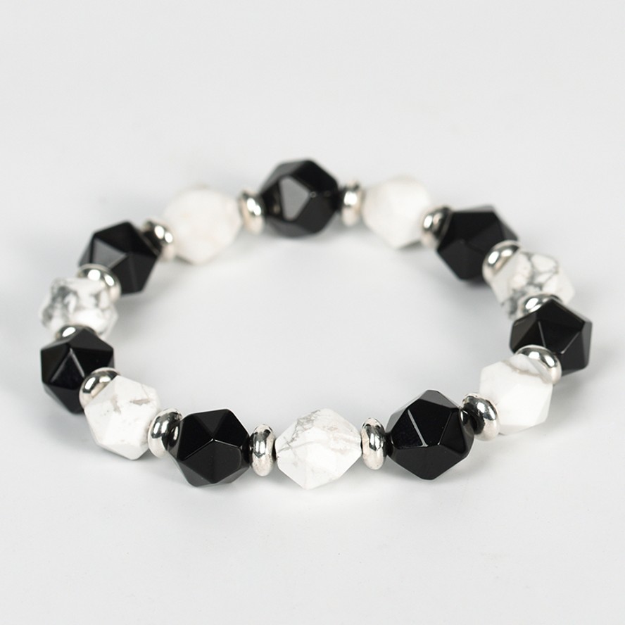 Faceted Bead Crystal Natural Stone Bracelet